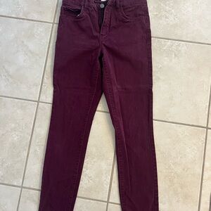 LOFT Deep Burgundy Skinny Jeans